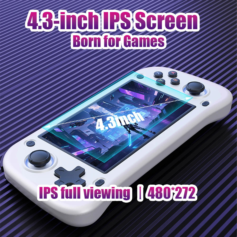 New 64G G28 Handheld Retro Game Console EmuELEC 4.7 OS Portable Game Player with 21000+ Games for PS1/PSP/FC/NES/SS/N64/GB/MD