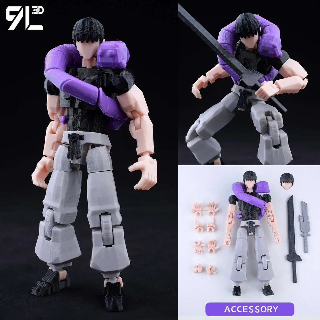 9L3D-gedruckte Lucky Dummy 13 Dandadan Takakura Ken Actionfigur, Anime-Modell, bewegliches Sammlerspielzeug mit mehreren Gelenken, Geschenk für Fans