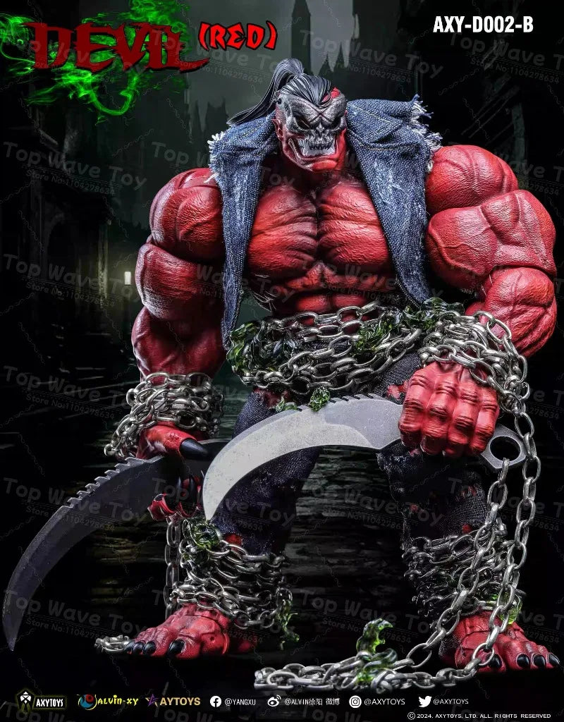 2025 NEW STOCK  AXYTOYS 1/12 Scale In Stock New Demon Unpainted Prototype Devil Red Crimson Demon Model Fast Dispatch Axytoys
