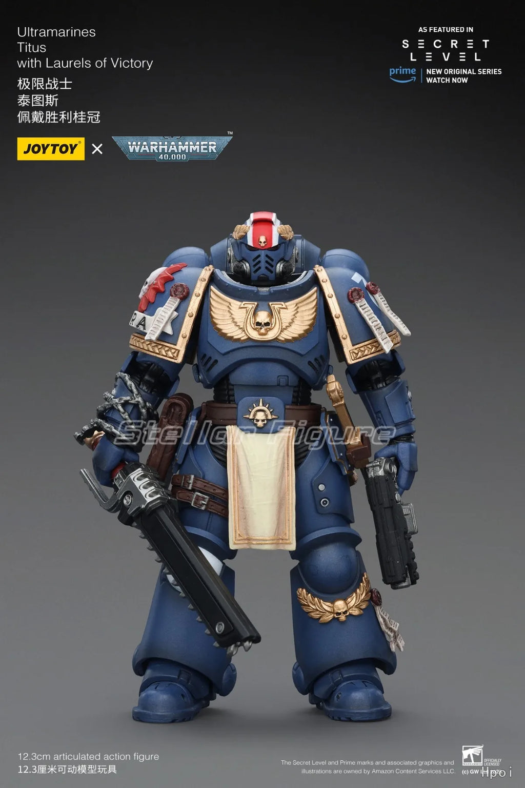 【SF】JOYTOY Warhammer 40K 1/18 Action Figure Ultramarines Titus with Laurels of Victory Model Toys Gifts Collection Ornaments