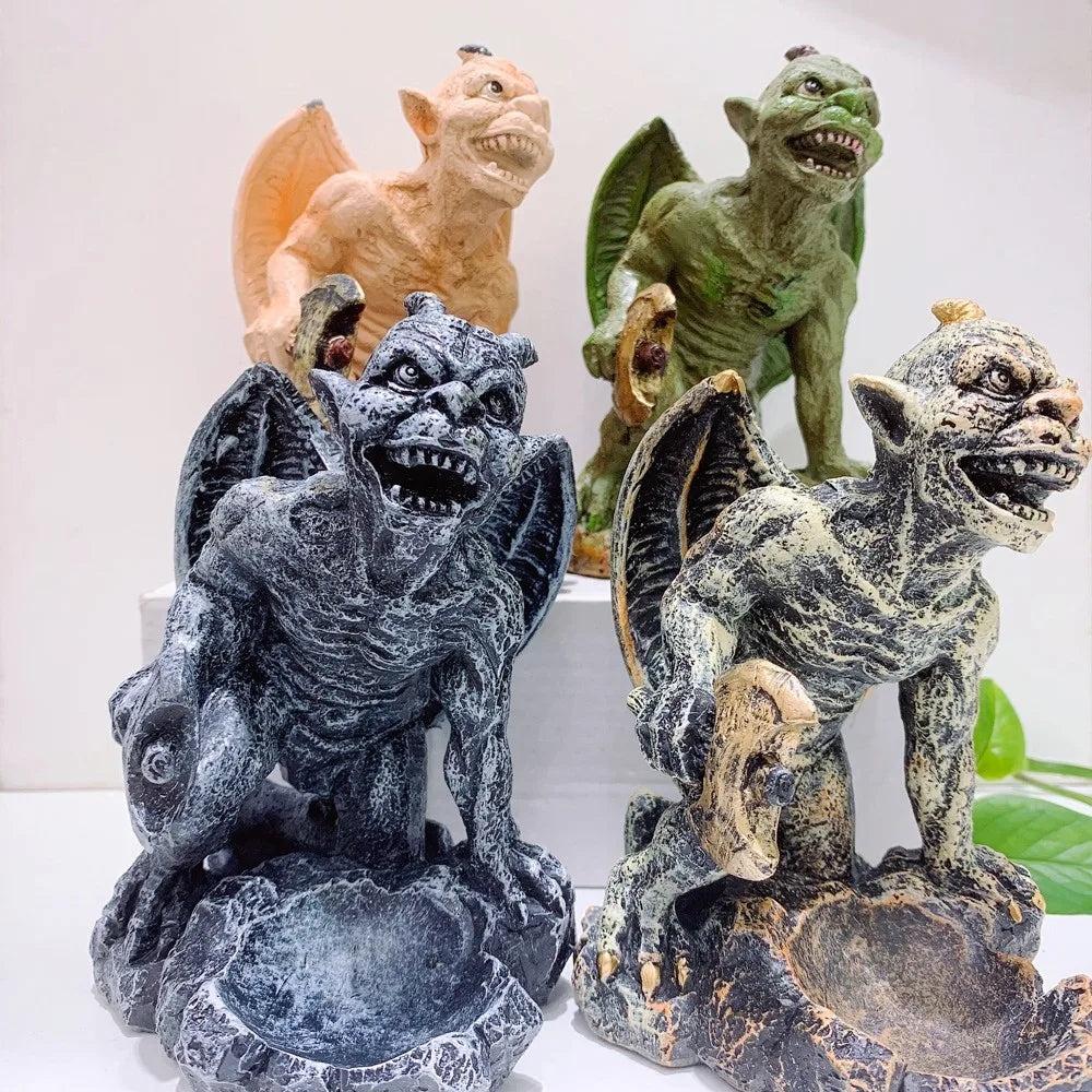 Gargoyle Resin Craft  Stone Monster Ball Holder   Crystal Ball  Mineral Specimen Stand  Decorative Ornament  Gift