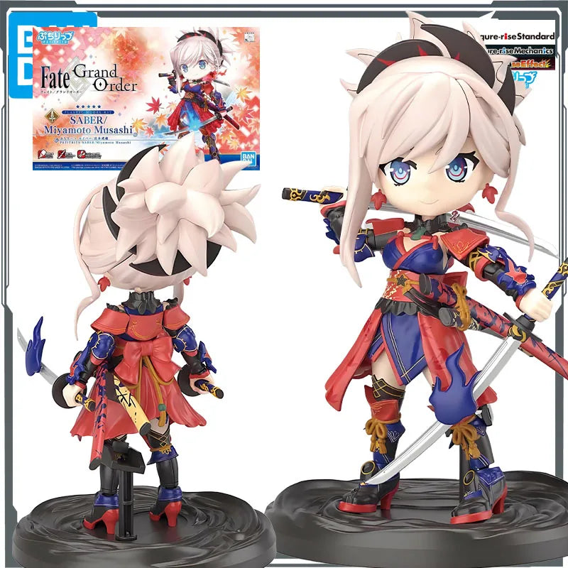 Bandai Original Modellbausatz Petitrits Fate/Grand Order Saber Miyamoto Musashi Anime Figur Bausatz Spielzeug Geschenk für Jungen