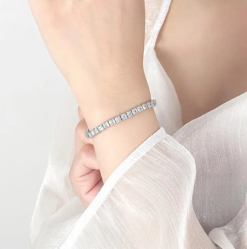 Massives 18K 14K Gold Moissanite Tennisarmband für Damen D VVS1 rundes 925 Sterling Silber Luxusarmband zur Verlobung