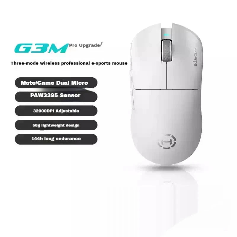 Edifier Hecate G3M pro Подобрена безжична геймърска мишка с три режима, лека и ергономична конструкция, Paw3395 за електронни спортове, аксесоари за компютър
