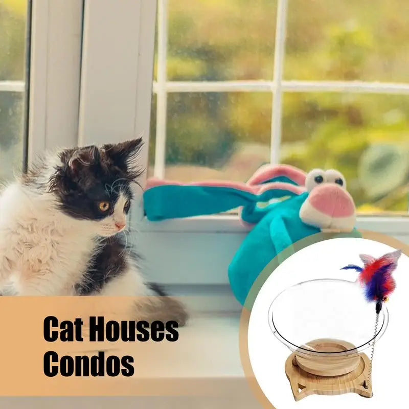 Cat Bowl Bed Cat Houses Spaceship Cat Bed Clear Cat Hammocks Cat Spaceship Cat Bed House Stable Kitten Nest For Indoor Cats