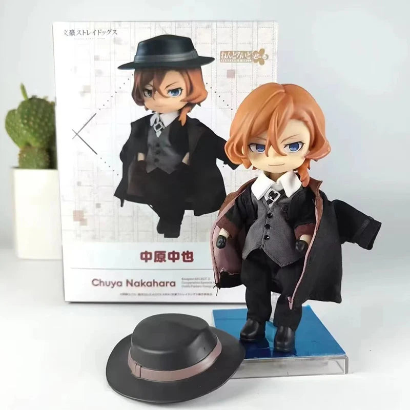 In Stock  Chuya Figurine Bungou Stray Dogs Nendoroid Gsc Nakahara Chuya Figure #676 Model Anime Pvc Collection Ornament Toy Gift