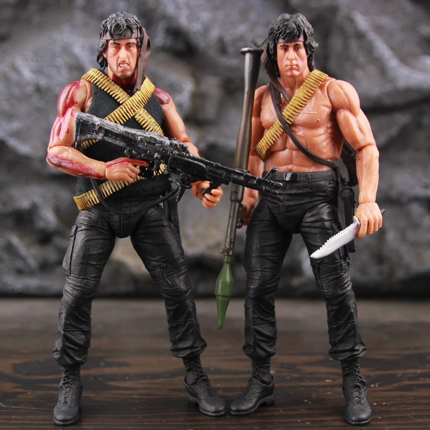 Classic Movie First Blood Ron Kim John J.R Ram bo 7" Action Figure Special Forces Soldier Avenger Sylvester Film Toys KO's NECA