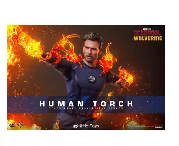 Genuine Hottoys Ht 1/6 Scale Mms789 Human Torch Collectible Figure Marvel Deadpool & Wolverine Model With Replaceable Heads