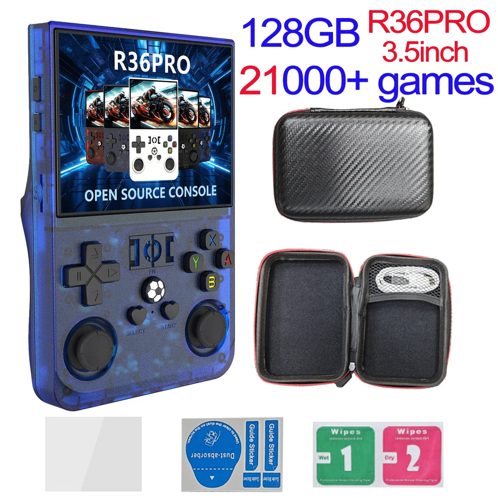 R36MAX Игрална конзола 64GB 128GB 18000+ ИГРИ Linux система 4.0-инчов K36 срещу R36S 3.5-инчов джобен видео плейър. Не е необходимо изтегляне.