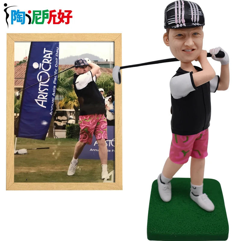 Custom Handmade Bobblehead Figure, Personalized Clay Doll on Photos,Real person figurine 3D Customization,Christmas Gift for Men