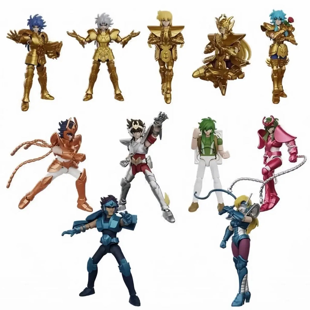 New Blokees Saint Seiya Blind Box Galaxy Version Vol.4 Gold Zodiac Anime Saga Action Figures Assembled Model Toy Collectible