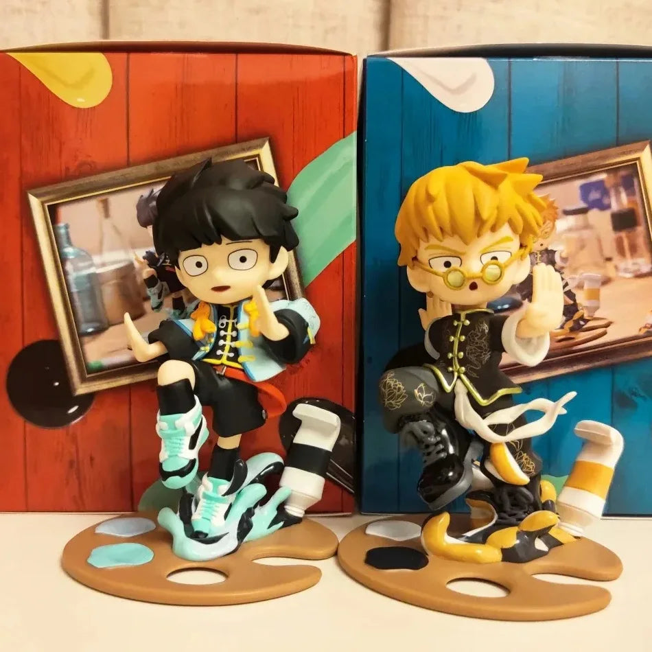 New Anime Mob Psycho 100 Figures Gk Reigen Arataka Q Edition Kawaii Figurine Toy Model Doll Desktop Ornaments Collectible Toy