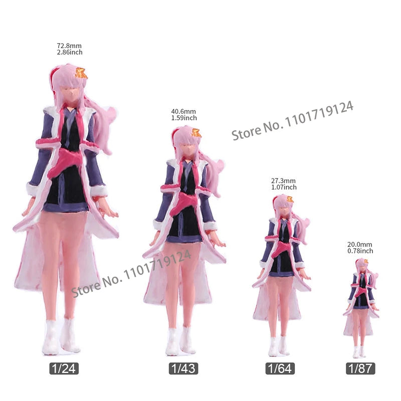Miniatures 1/24 1/64 1/43 1/87 Anime Fighter Boy Girl Figure Diorama Street Scene Sand Table Prop Model For Car Vehicle