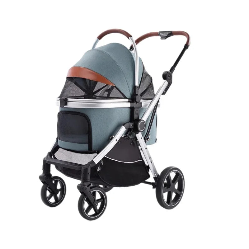 Separation Pet Trolley Dog Show Stroller Luxury 4 Wheels Detachable Pet Stroller for Cat&dogs