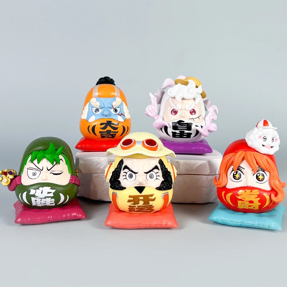 Anime 5Pcs/Set One Piece Damo Egg 7cm Figure Model Trend Toys Kawaii Doll Gear 5 Sun God Nika Luffy Zoro Sanji Nami Decor Gifts