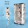 25cm Black And Pink Cow Maid Cartoon Girl Figure Model Statue Boys Collection Desktop Decoration Ornament Toys Gifts