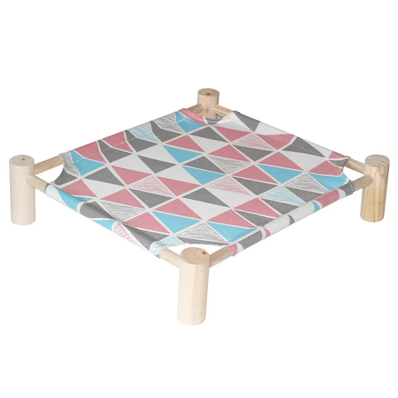 Cat Bed House Outdoor Universal Pet Bed Removable Breathable Pet Hammocks Bed for Cat Small Dog Durable Wood Frame Canvas Beds