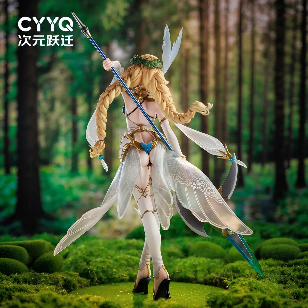 Anime Figure Lincia Elf Village Third Villager Long Halberd Beautiful Girl Two Dimensional Collectible Desktop Ornament