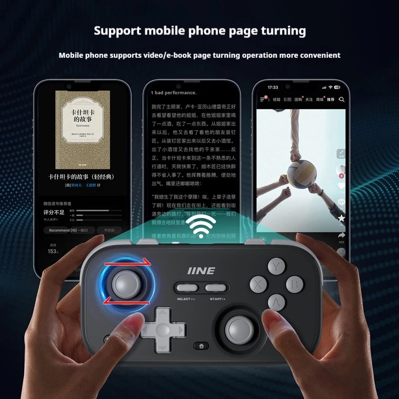 IINE Retro Pocket Gamepad Retro Gaming Controllers Wireless Bluetooth 1000Hz Hall Joystick Portable For Android IOS Phones PC NS