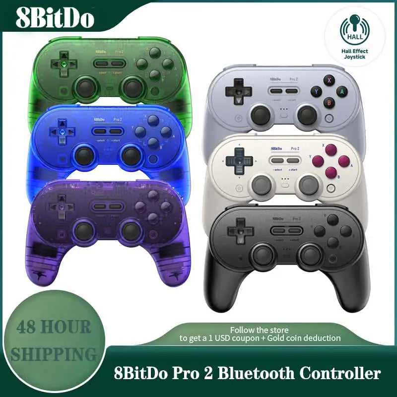 8Bitdo Pro 2 Bluetooth Gamepad Control with Hall for Switch PC macOS Android Steam Raspberry Pi Nintendo Switch Game Controller