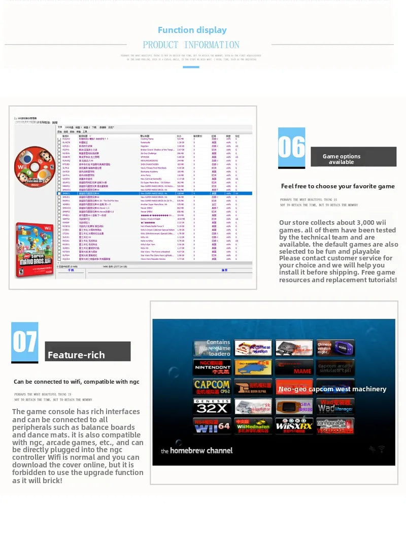 For Original Wii Game Console Made China Wii Logo Home Entertainment Fitness Parent-Child Enlightenment Somatosensory