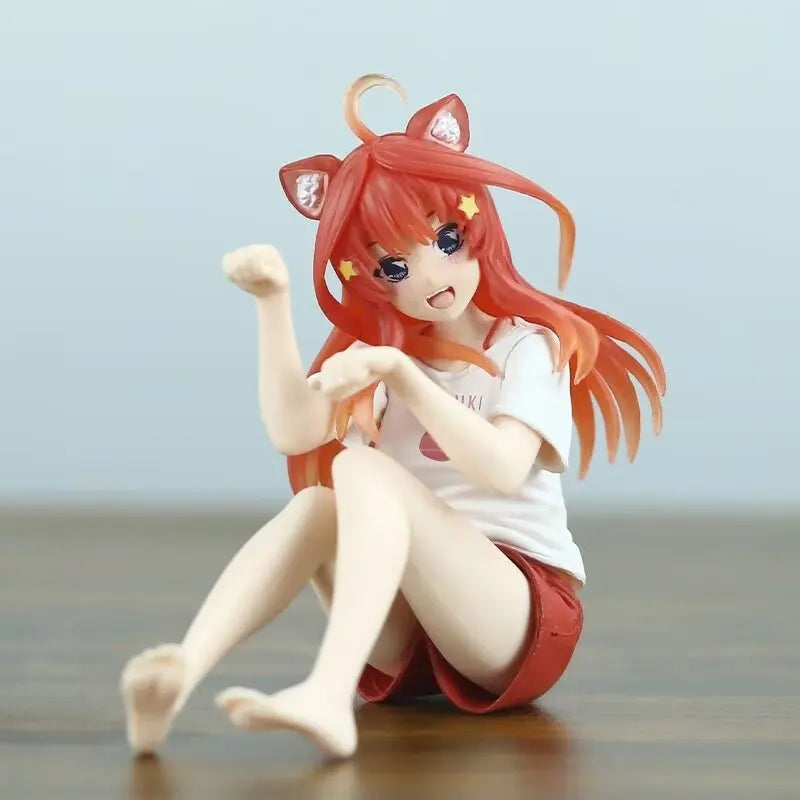 Anime The Quintessential Quintuplets Desktop Cute Nakano Itsuki Figures Cat Room Wear Ver Girl Statue Model Doll Desk Decoration