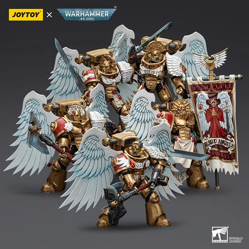 【Auf Lager】JOYTOY WARHAMMER 40K Blood Angels Die fünfköpfige Heilige Blutgarde 1/18 Actionfiguren Sammelfiguren Ornamente Spielzeug