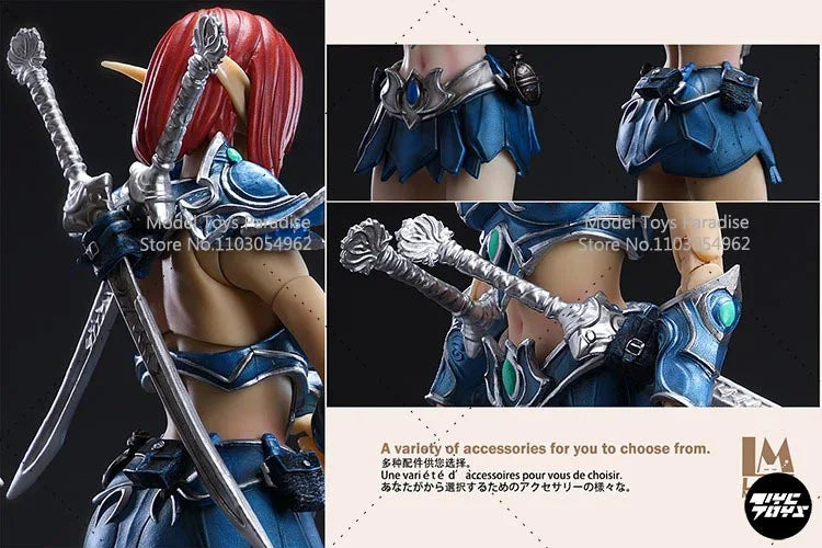 Auf Lager Lazy Monster Studio 17CM Sammlerstück WOW Tyrande Oak Town Elf Hunter Guard Soldatin Actionfigur Modell Geschenke