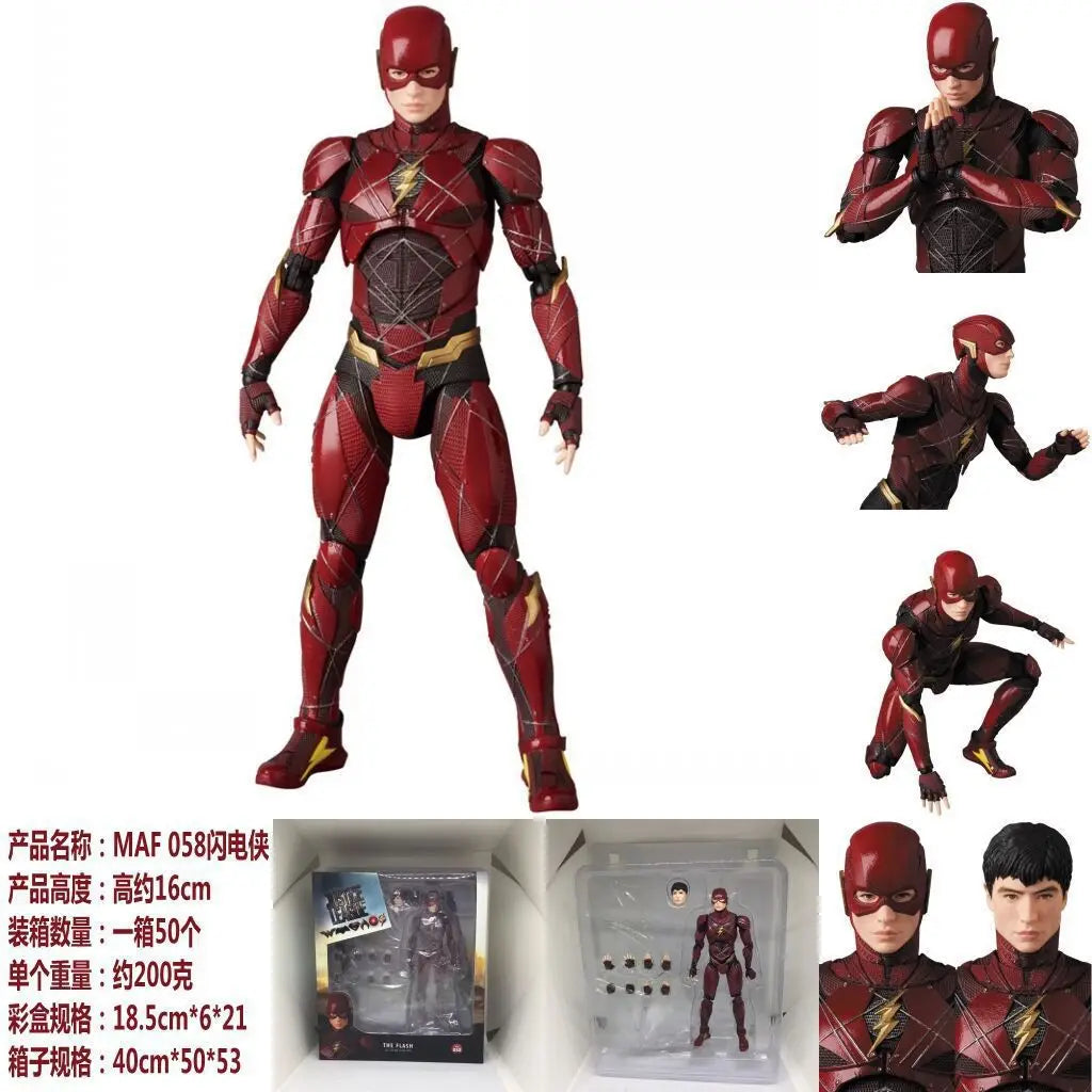Dc Comics Maf 058 16cm Flash Justice League Superhero Action Figure Decoration Model Toy Tabletop Decoration