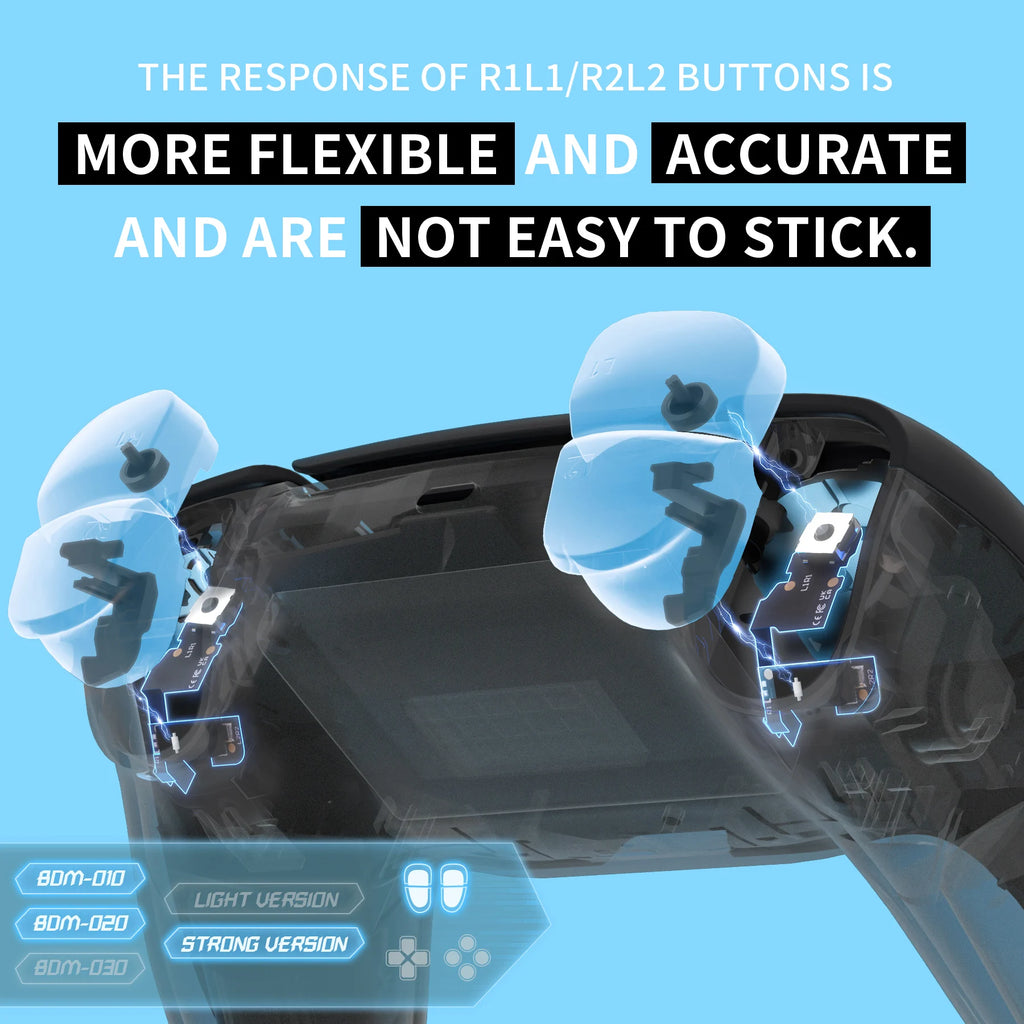 eXtremeRate Micro Switch Version Clicky Hair Trigger Kit V2 für PS5 Controller BDM-010 &amp; BDM-020 Schultertasten, Mausklick