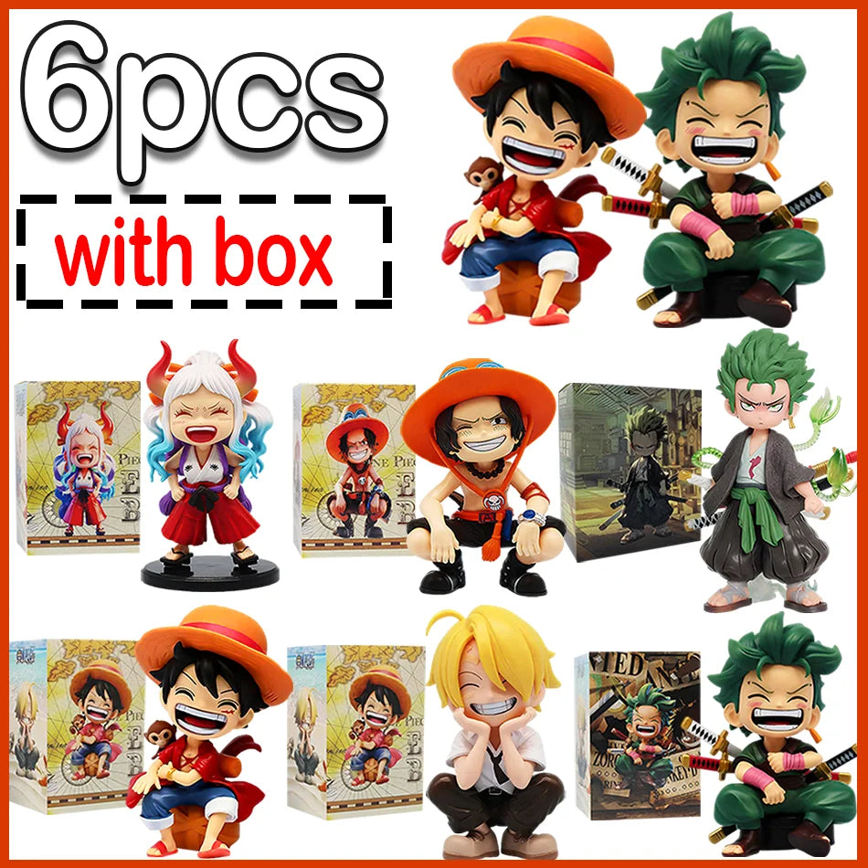 One Piece 13cm Anime Figure One Piece Monkey D Luffy Roronoa Zoro Kawaii Toys Q Figural Nendoroid Car Decoration PVC Model Gift