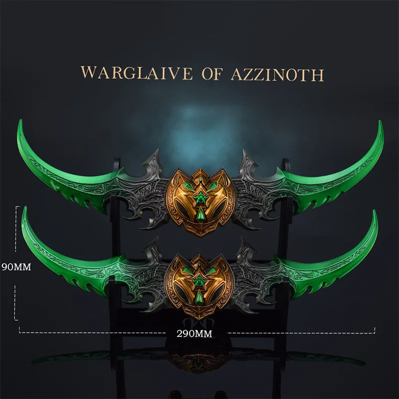 29 см/11,41 инча Warcraft Action Warglaive of Azzinoth Оръжие Модел Меч Фигурка, Метални Орнаменти, Фигурка, Декорация за Стая Подаръци за Момчета