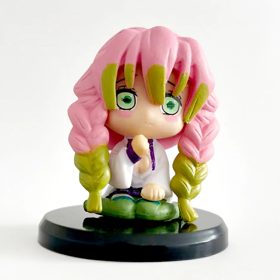 2025 Demon Slayer Q Version Figure Toy  Kimetsu No Yaiba - Sitting Tanjiro Inosuke Zenroz PVC Model Doll Anime Collectible Gifts