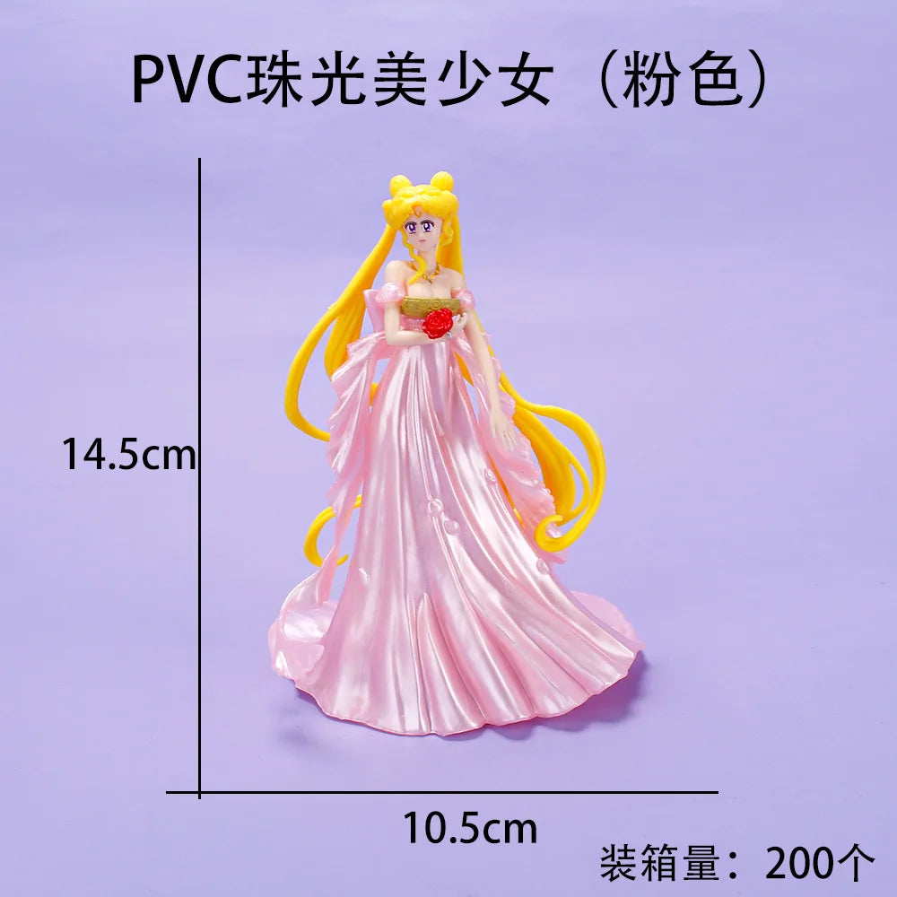 Sailor Moon Anime Actionfiguren 14CM Tsukino Usagi Hochzeitskleid PVC Modell Spielzeug Puppe Kuchen Sammlerstück Dekoration Kinder Geschenke