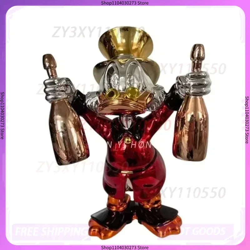 2025 New Electroplated Donald Duck Wine Bottle Fiberglass Creative Decoration Personalized Indoor Cartoon Customized Gift