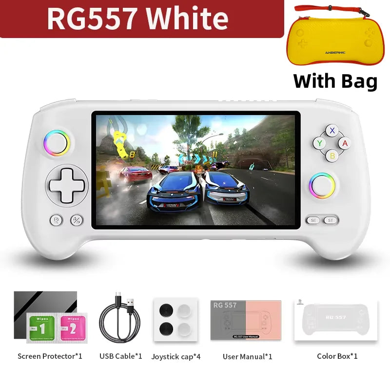 ANBERNIC RG557 RG 557 Retro Handheld Game Console Video Game Consoles 5.48"AMOLED Screen Android 14 Wifi 12G+256G PSP PS2 Gift