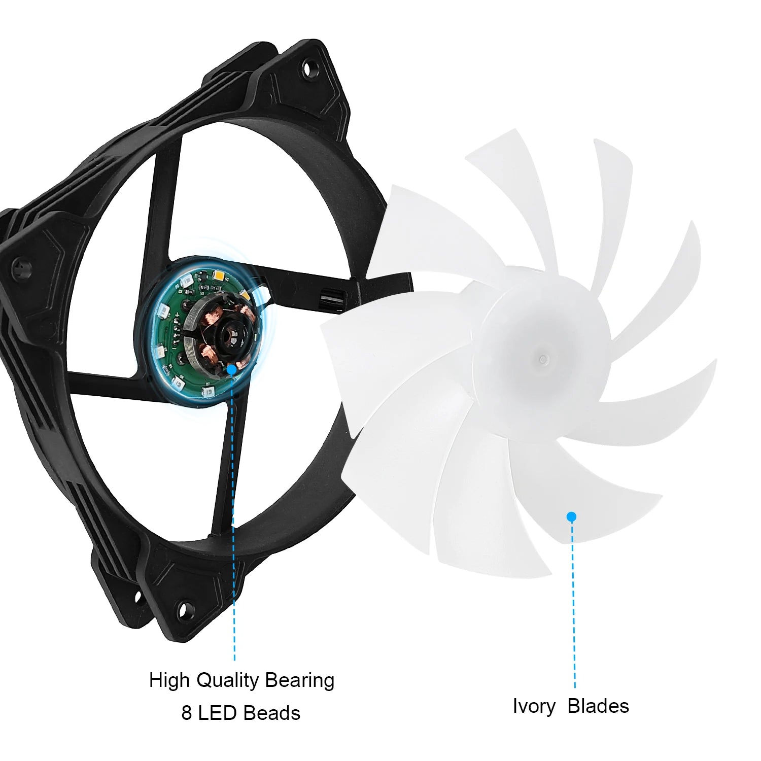 Ruix Casing Fans RX-134 PC-Gehäuselüfter 120 mm Gabinete Fans Feste RGB-Gaming 12 V Molex Computer Gamer Kühlung Ventilador