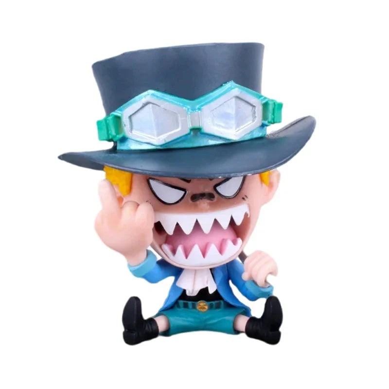 Hot 8-10cm One Piece Anime Figure Confident Smiley Luffy Roronoa Zoro Q-Version Action Figurine PVC Model Kids Toy For Christmas