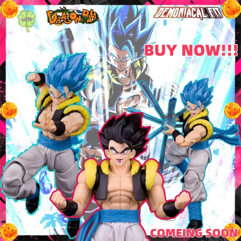 НОВО - Предварителна продажба Demoniacal Fit екшън фигурка Gogeta Dragon Ball GT фигурки Super Blue Saiyan God Gogeta фигурка SHF модел Gitf играчка
