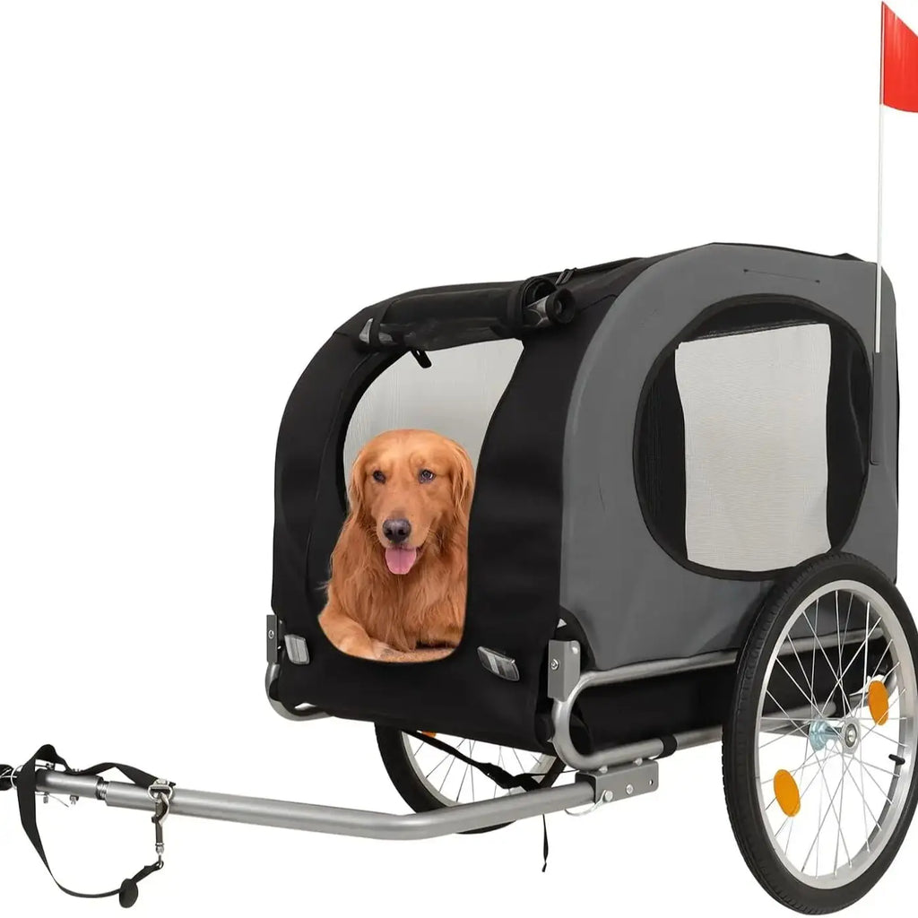 Hundefahrradanhänger, 88LBS Haustierfahrradanhänger, Haustierwagen-Fahrradträger, Einfach zusammenklappbarer Wagenrahmen, Schnellspannrad, Universal-Bi