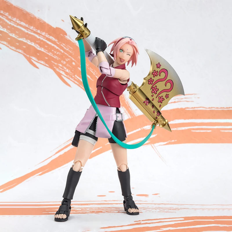Bandai Original Echte Figur Naruto Modell Kit SHF Sakura Haruno NarutoP99 Sammlung Action Figur Modell für Kinder Spielzeug Geschenke