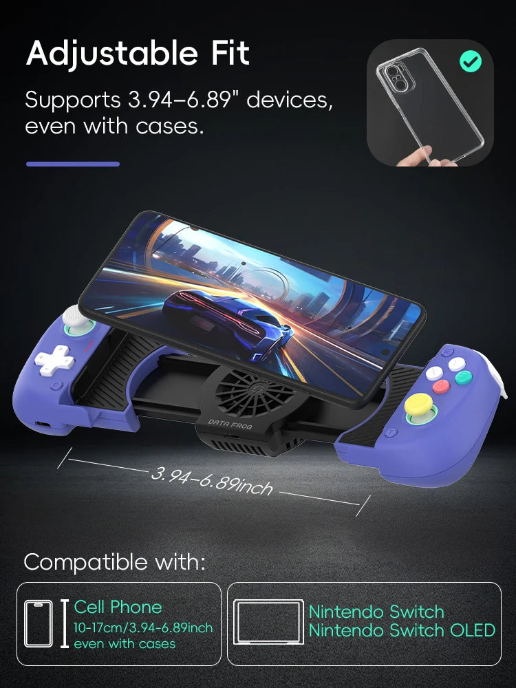 DATA FROG X3 Pro Wireless Mobile Gaming Controller for Smartphone Esports Gamepad with Dual Vibration Ergonomic Design