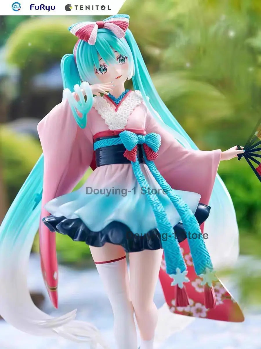 In Stock Original FuRyu TENITOL VOCALOID Hatsune Miku Tokyo Kimono Ver.  Action Figures Anime Collection Model