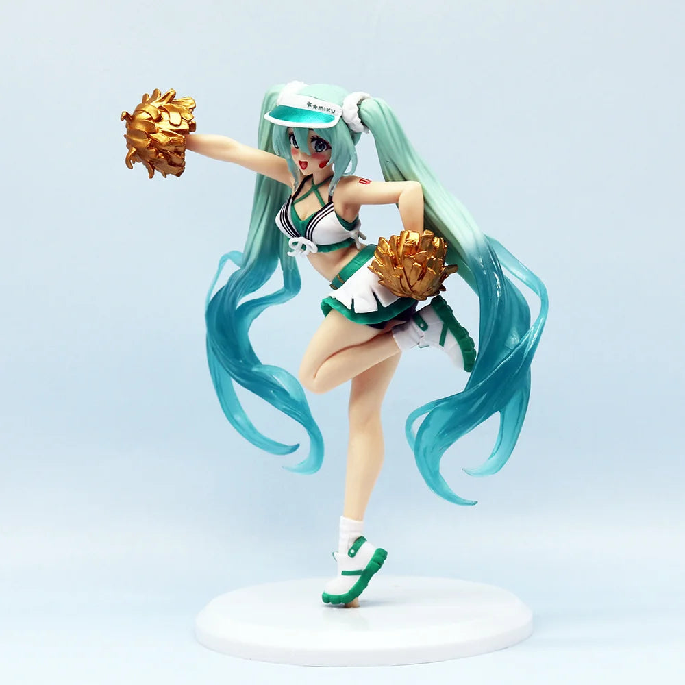 2025 New 18cm Fashion Hatsune Miku Cheerleader Collection Decoration of PVC series models of ornaments