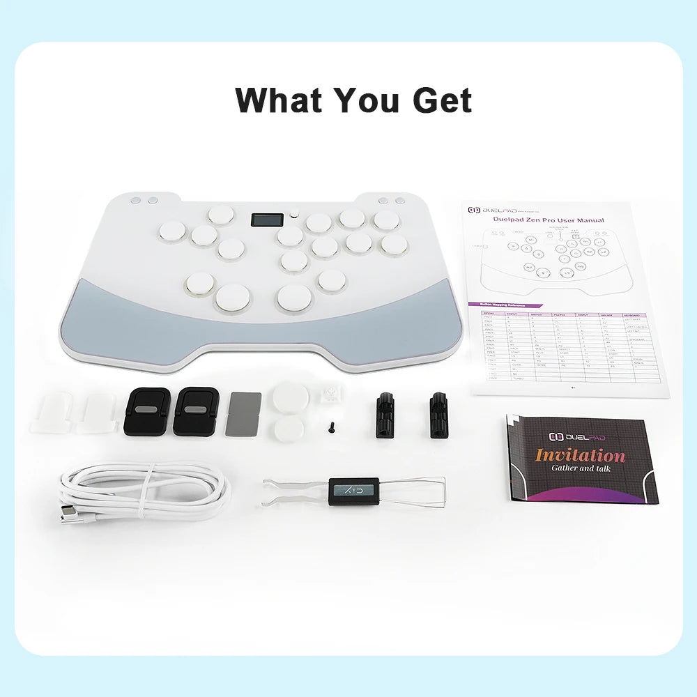 Duelpad Zen Metal Game-Tastatur-Controller, ergonomischer, hebelloser Ergo-Split-Arcade-Controller mit allen Tasten/Stickless für PC/NS/PS4