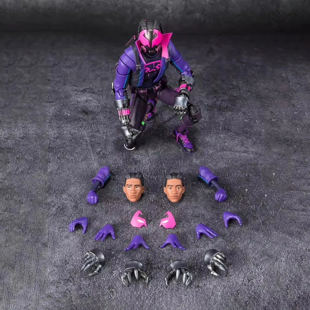 Original Genuine Bandai Anime Spider-Man：Across The Spider-Verse SHF Miles G.Morales Action Figure Model Kits Gift for Boy Girl