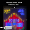 400LEDs Smart Vorhang String Licht Bluetooth APP Control Weihnachten Fee Licht DIY Bild Display Girlande Party Hochzeit Decor