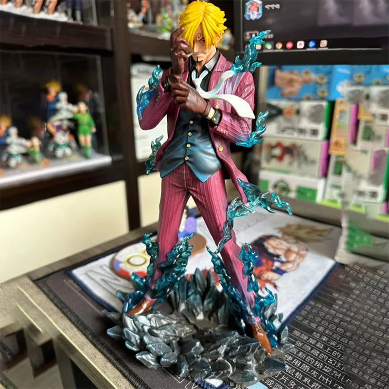 Фигурка Санджи от One Piece 25 см - Аниме Pop Smoking Sanji Фигурка от Devil Foot Статуя от PVC Колекционерска играчка за деца Подарък за рожден ден