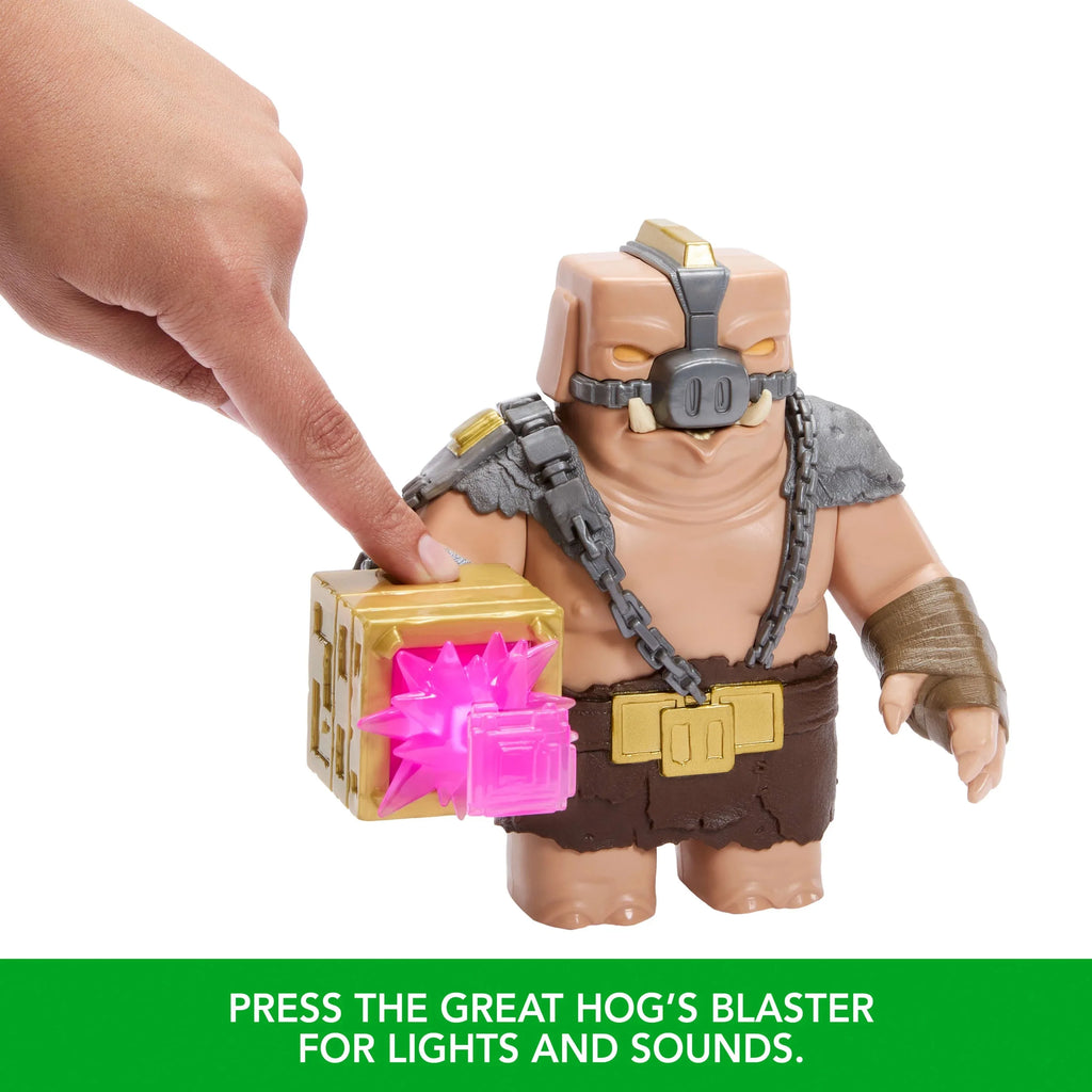Original Mattel Minecraft Lights & Sounds Battle Mode Great Hog Large Action Figure Minecraft Movie Piglin Toys for Children