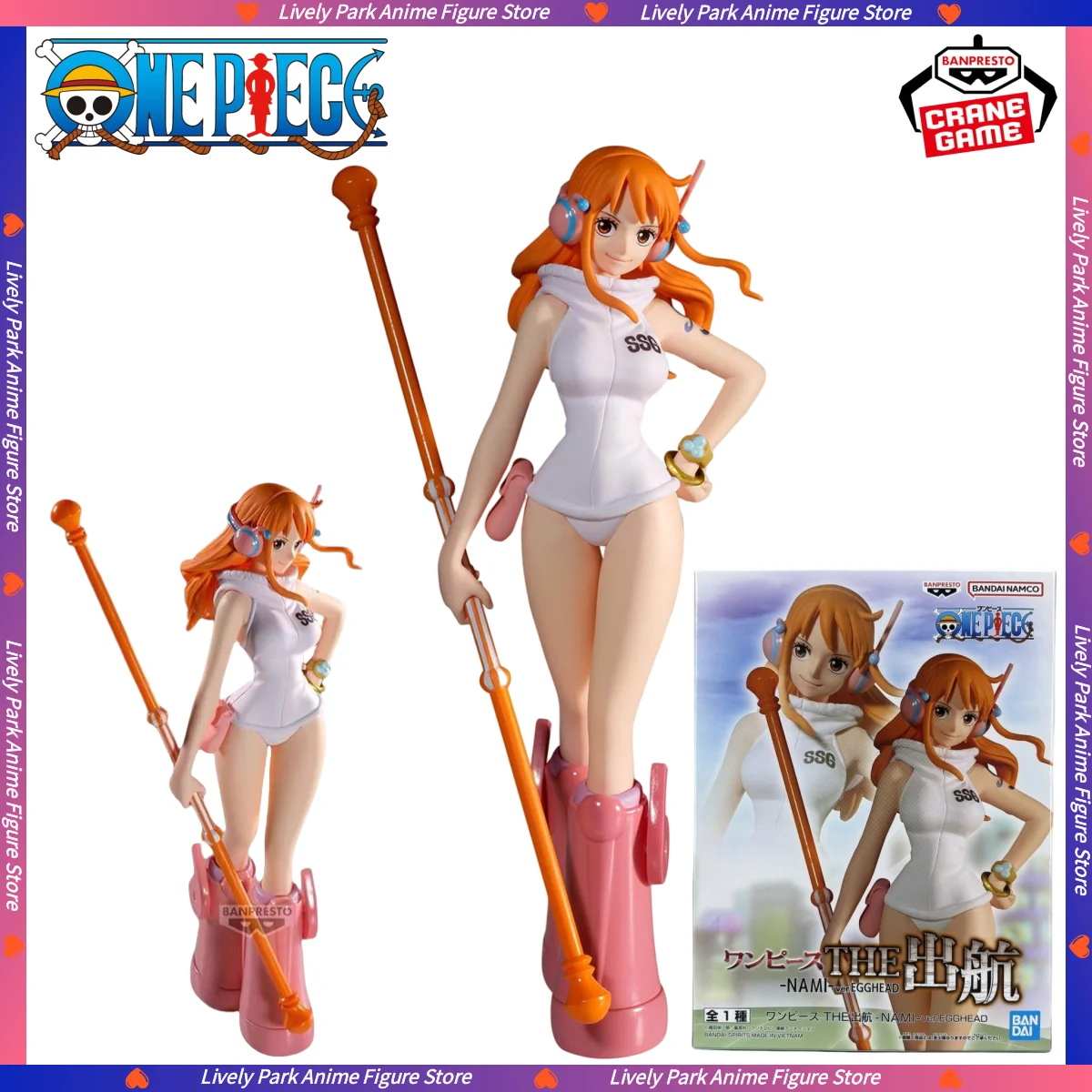 BANDAI Original BANPRESTO Anime ONE PIECE THE Sailing-NAMI-ver.EGGHEAD Figuren Modell Sammlerstück Desktop Ornament Statue Spielzeug